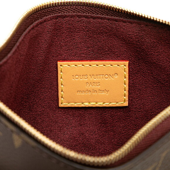 LOUIS VUITTON Authentic Brown Monogram Leather Carryall Pouch - Picture 10 of 11